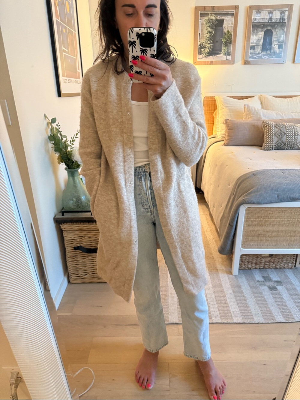 Vince Textured Soft Sculpted Car Coat | Size Small | Heather Wheat Cream